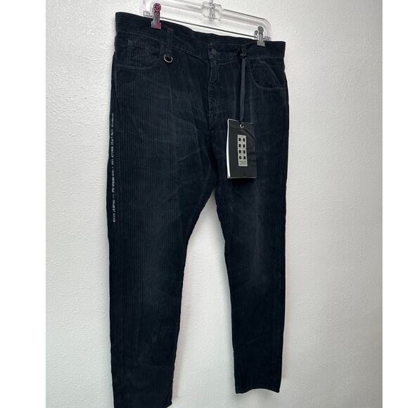 NWT Moncler 7 Fragment Corduroy Pants Black Men’s 50 Side Code Print - Picture 2 of 16
